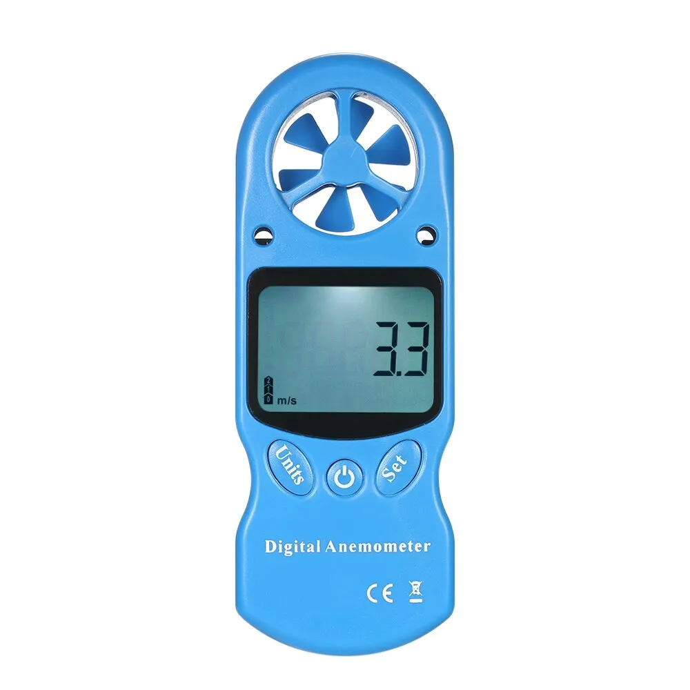 8 in1 Digital Anemometer mini Wind Speed/Temperature/Humidity/Wind Chill/Heat Index/Dew Point/Barometric Pressure/Altitude Meter - Цвет: Синий