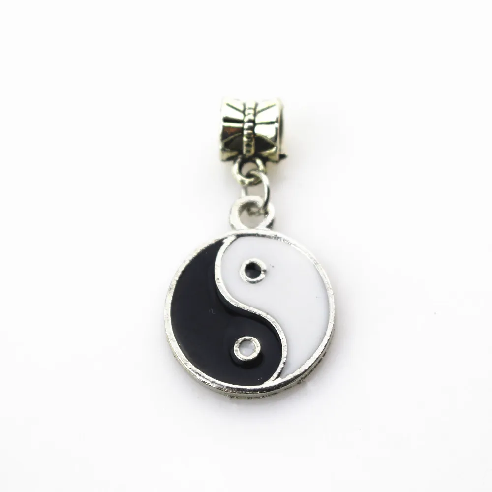 20pcs/lot YINGYANG charms hanging charm big hole pendant beads fit women bracelet & bangle diy jewelry dangle charms