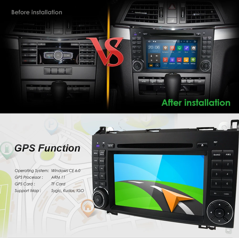 Flash Deal Car In Dash DVD Player GPS Navigation for Mercedes-Benz W169 A150/A160/A170/A180/A200 W245 B160/B170/B180/B200 W639 Vito/Viano W 3