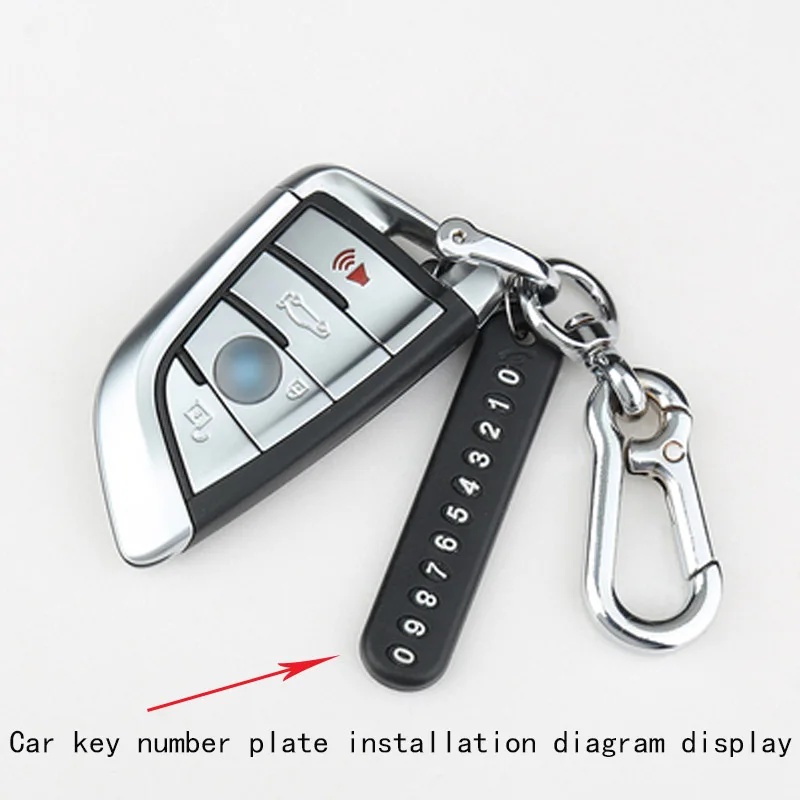 

2PCS anti-lost number card woven rope keychain car key anti-lost mobile phone number plate pendant key chain buckle decoration