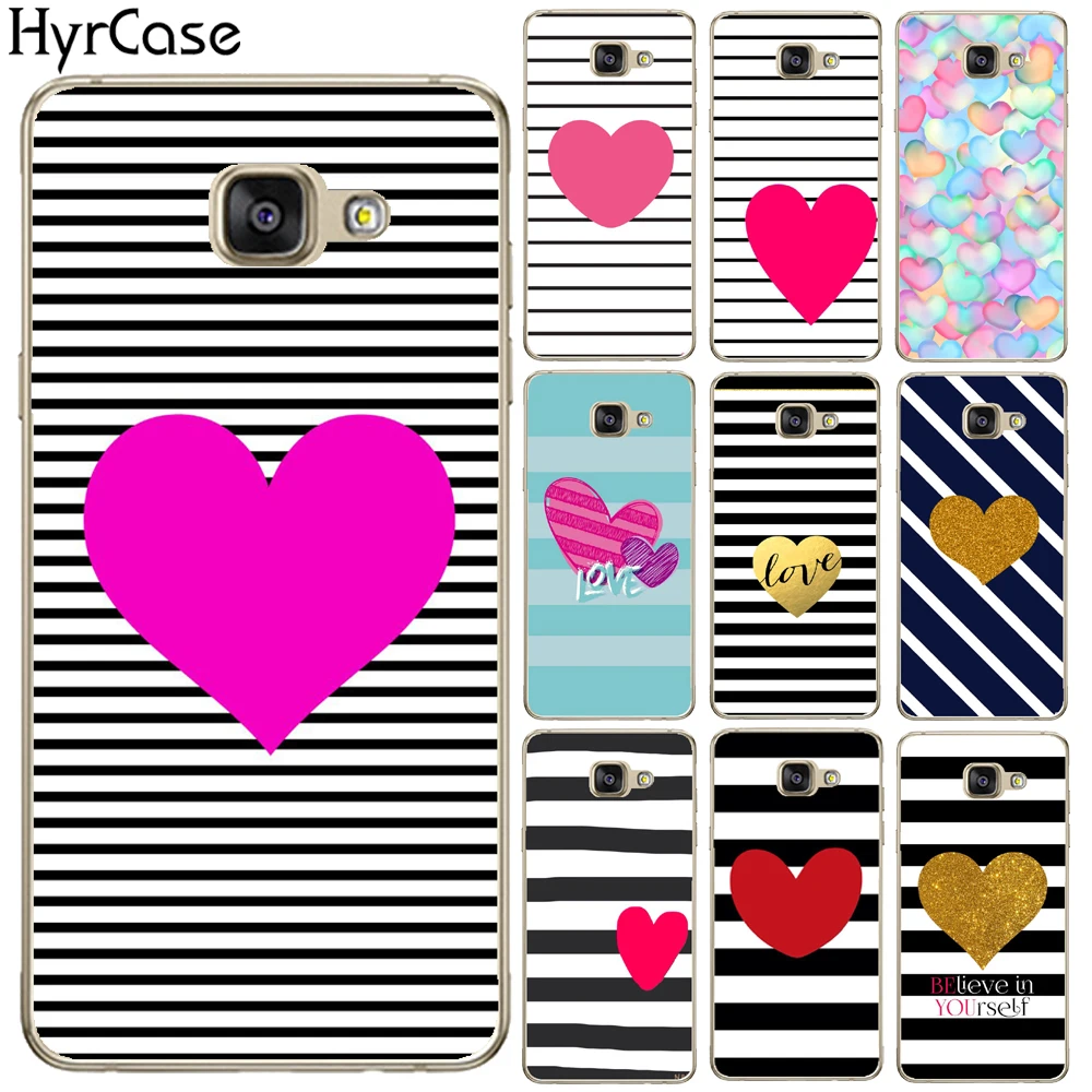 Мягкий силиконовый чехол в полоску Love Pink для Samsung Galaxy A3 A5 A7 A8 2015 2016 2017 2018 Coque|cover for