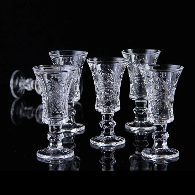 

6PCS Mug Crystal Cup Shot Glass Cup High Spirits White Wine Glass Cup glasses Party Drinking Charming Thick Bottom Cup lw424216