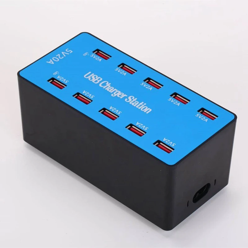 Usb зарядное устройство 100 Вт 10 портов Usb 20A умная настольная зарядная станция для 5 в 2 а для samsung Xiaomi Ipad Iphone X(штепсельная Вилка европейского стандарта