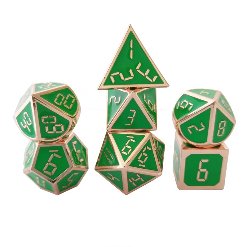 Factory direct sales, wholesale and retail new font color dungeons & dragons 7pcs/ set of creative RPG dice D&D metal dice