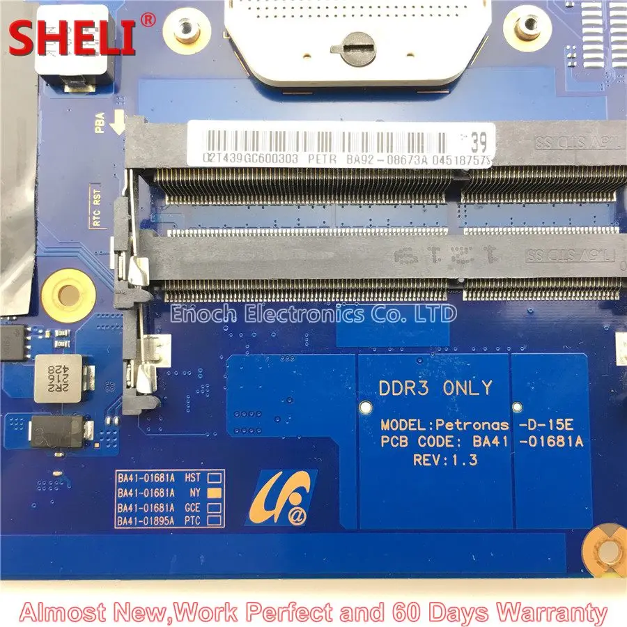 BA92-08673A BA92-08673B Laptop Motherboard For Samsung NP305V5A 305V5A Petronas-D-15E BA41-01681A HD 6470M 1GB 3