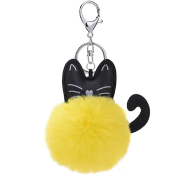 

7color Personality Pure Color Plush Ball Fashion Mini Soft Stuffed Cat Plush Keychain Bag Xmas Pendants Ornaments Toy