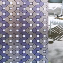 Широкий 60 см* длинный 200 см матовый Непрозрачное окно пленка для уединенности клейкие наклейки на окна для стеклянного домашнего декора Синий Геометрический S0T33