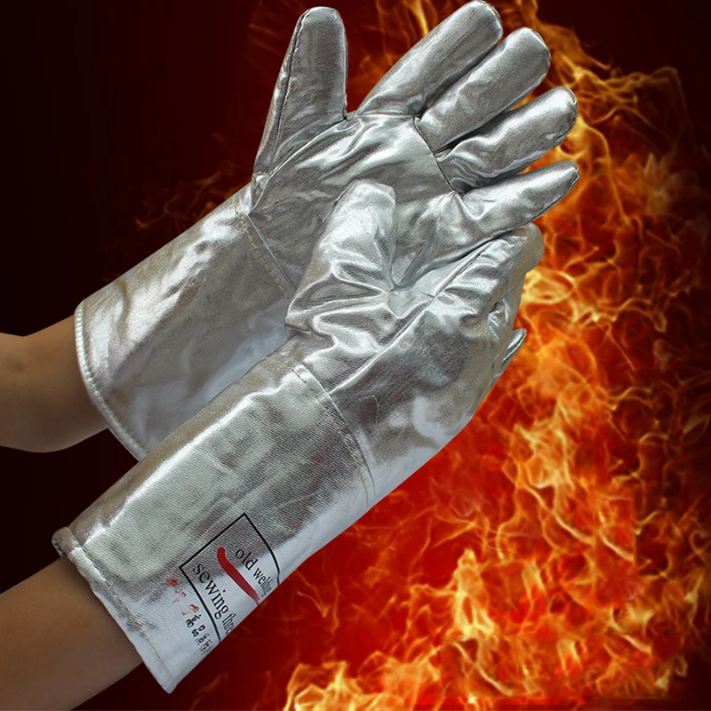 

Safety Heat Resistant Working Gloves Aluminized Industry Welding Welder Self Defense Thicken Glove Microwave Oven Security Glove