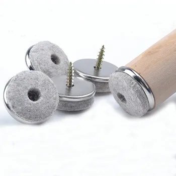

28mm Dia Felt furniture Sofa Chair Leg Nonslip Screw Floor Silver Anti-skid Pad Nail Protectors 15pcs