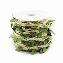 10M Simulation Green Leaves Weaving Rope Diy Wedding Birthday Wedding Decoration Rattan Gift Bouquet Packaging Rope