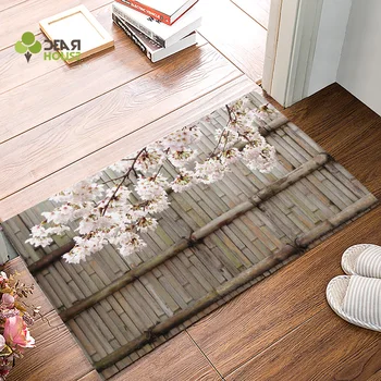 

Dearhouse Cherry Blossoms Flower Bathroom Accessories Set Dirt Debris Mud Trapper Boot Shoes Scraper Floor Carpets Area Runners