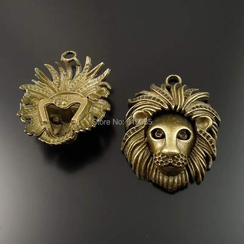 

5pcs Vintage Necklace Charms Wholesale Vintage Bronze Tone Vivid Lion Head Charm Pendant Jewelry Craft Hot Sale 35714