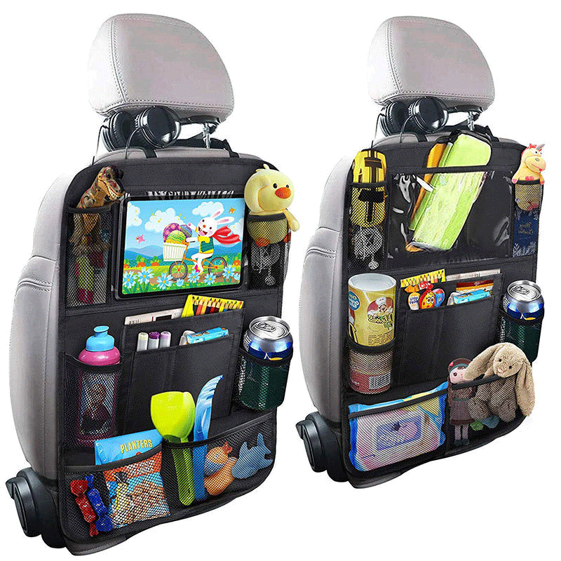 Car Organizer Multi-Pocket Car Auto Phone Pocket Pouch Car Back Seat Organizer Protector Hanging Storage Bag For Kids