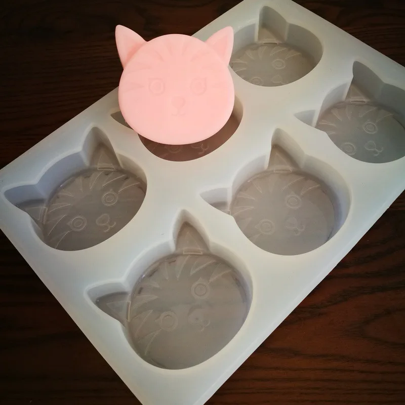 6 полости 3D милая силиконовая форма в виде кота Мыло Форма DIY торт Декор шоколадная форма для выпечки Свеча Форма Смола ремесло инструменты