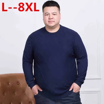 

10XL 8XL 6XL 5XL Sweater Men 2018 Spring New pullover Loose Fit Thin Mens Knitted Sweaters Male Curl Hem High Quality Plus Size