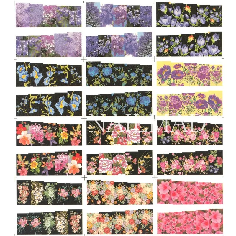 24 шт. водные переводки для ногтей с цветущими пионами|nail sticker decoration|nail water decalsfloral