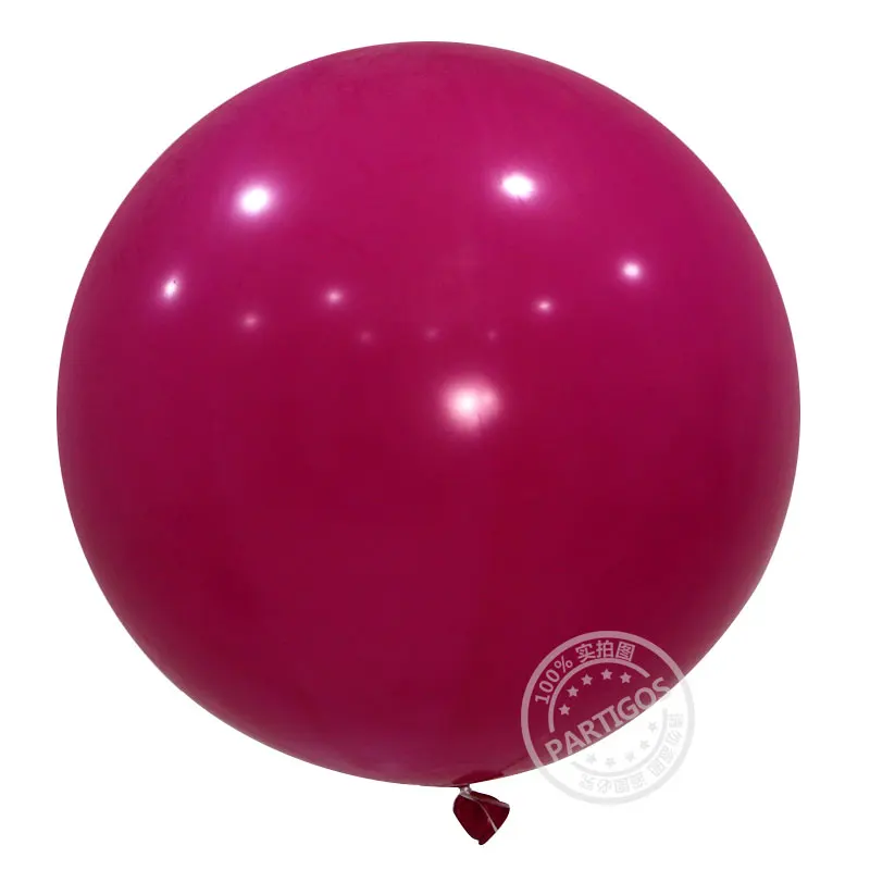 10 шт. 36 дюймов большой шар 90 см Джамбо белые круглые латексные шарики гигантские свадебные шары свадебный душ День рождения украшения - Цвет: hot pink