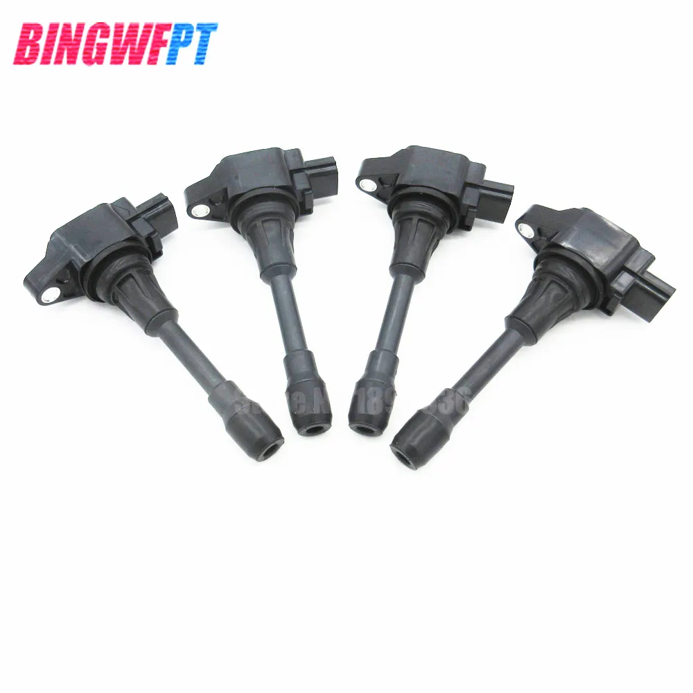 4PCS IGNITION Coil Pack For NISSAN TIIDA Cube Altima Rogue Sentra Versa Micra X Trail Qashqai