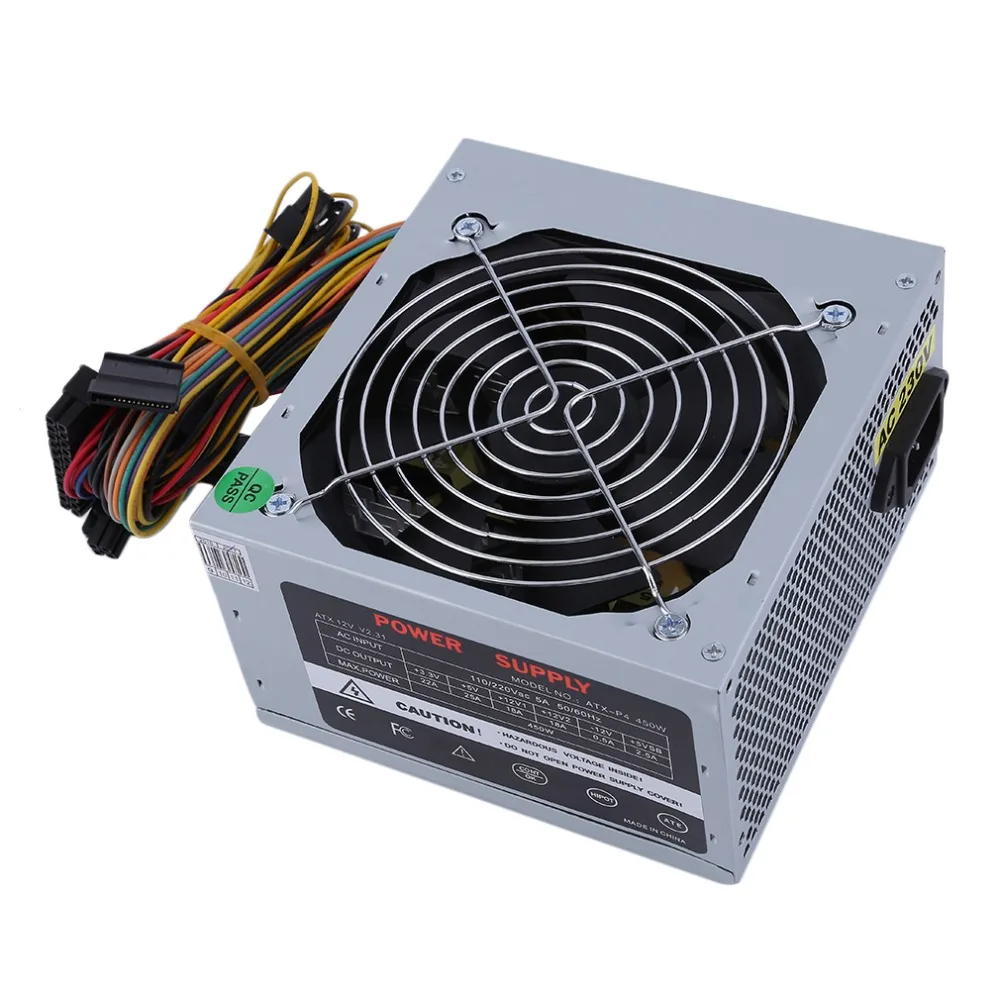 دي الأداء الجيد 450 W ماكس PC الهيكل امدادات الطاقة مروحة الفعلية 300 W ATX PSU 4x SATA 24PIN الكمبيوتر مصدر إمداد الطاقة لسطح المكتب