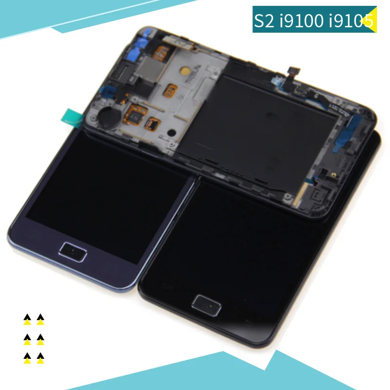 

Super AMOLED LCD Screen For Samsung Galaxy S2 LCD Display i9100 LCD Touch Screen Assembly With Frame Replacement