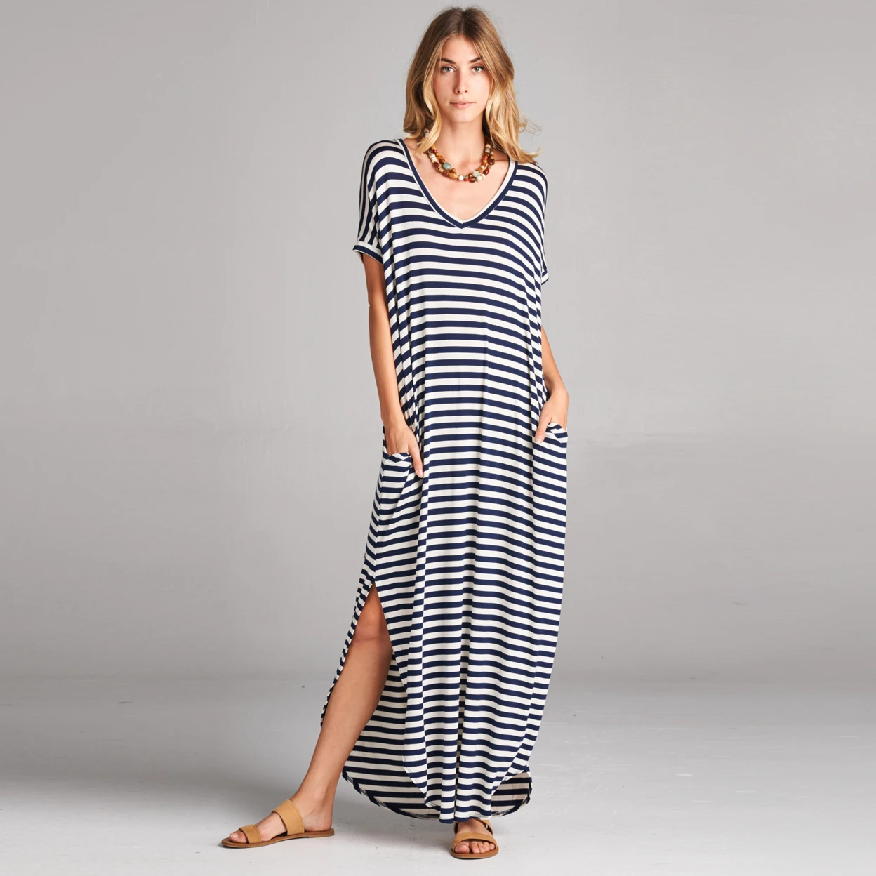 Classic Stripe Maxi Dress in 8 Colors (4)
