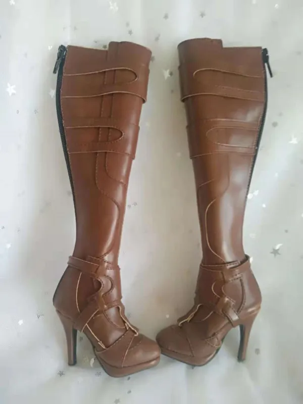 bjd high heel shoes brown 4