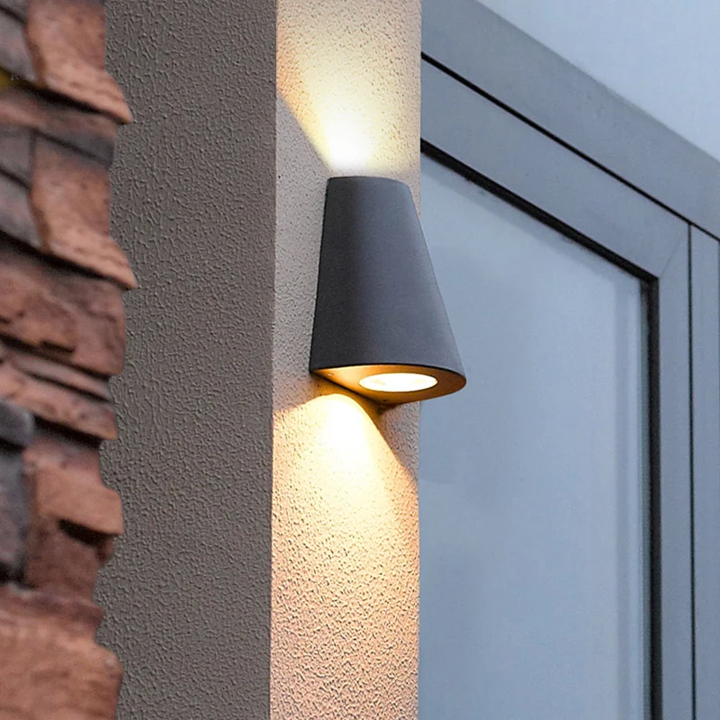 Modern Outdoor Waterproof IP6510W LED Up And Down Double Head Wall Lamp Aluminum Alloy Simple Living Room Porch Wall Light
