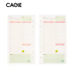 Cagie дневник заправки тетрадь заменить бумажный сердечник 6 отверстия пополнения блокнот канцелярские a6 еженедельный планировщик кольцо binder plann