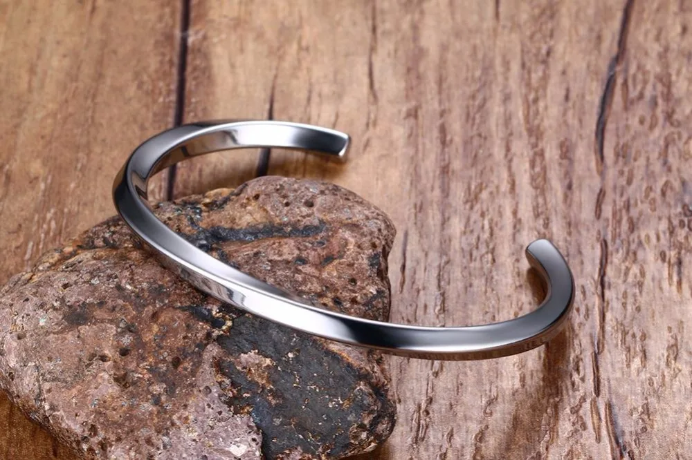 Mens Bracelets Bangles 316l Stainless Steel Simple Twist Cuff Open Bangle Bracelet Black Silver-color Punk Bike Fashion Jewelry Men Accessories pulseira masculina 13