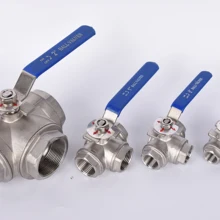 3 способ BSP Женская резьба t-типа l-типа 304 шаровой клапан из нержавеющей стали 1/" 3/8" 1/" 3/4" " 1" 1-1/" 1-1/2" 2"