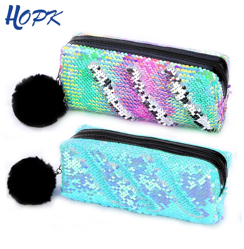 

Reversible Sequin Pencil Case for Girls School Supplies Super Big School Pensil case Stationery Gift Pencil Box Pencilcase