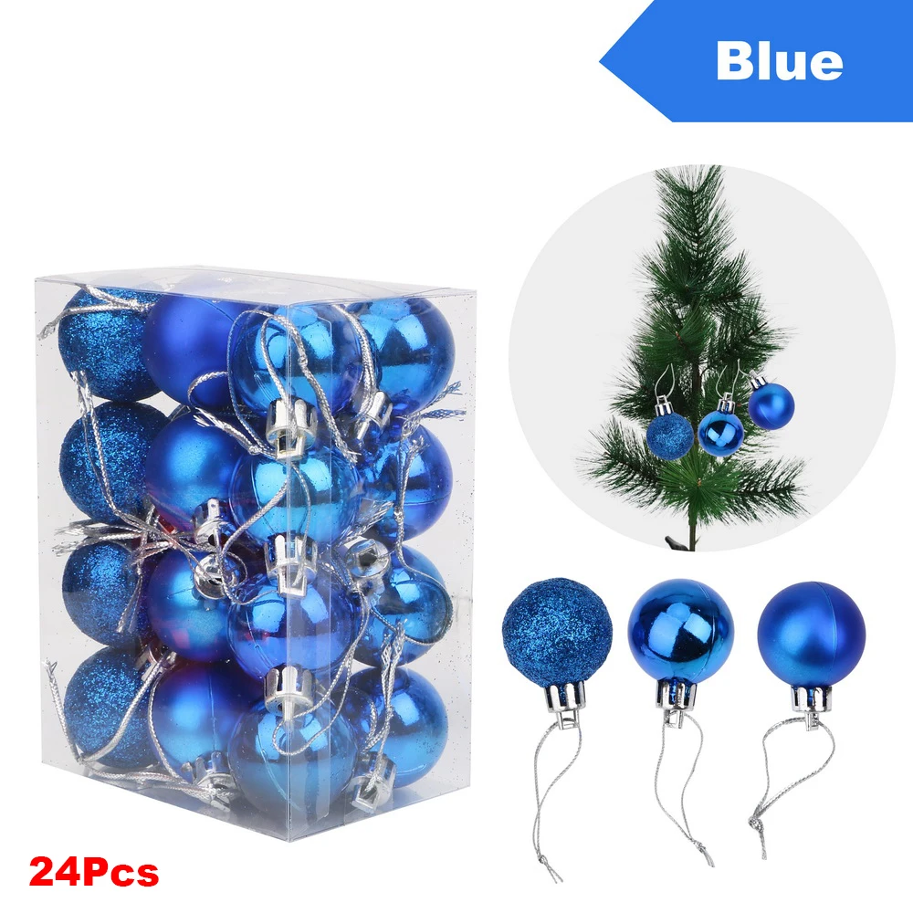 

ITimo Shinning 30mm Xmas Decor Home Party Decor DIY Christmas Tree Hanging Ornaments Christmas Xmas Tree Ball Decoration 24Pcs