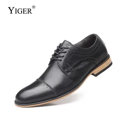 YIGER New Men Dress shoes Man Business shoes Male lace-up Bullock shoes Large size genuine leather Increased men's shoes 0302 YIGER New Men Dress shoes Man Business shoes Male lace-up Bullock shoes Large size genuine leather Increased men's shoes 0302