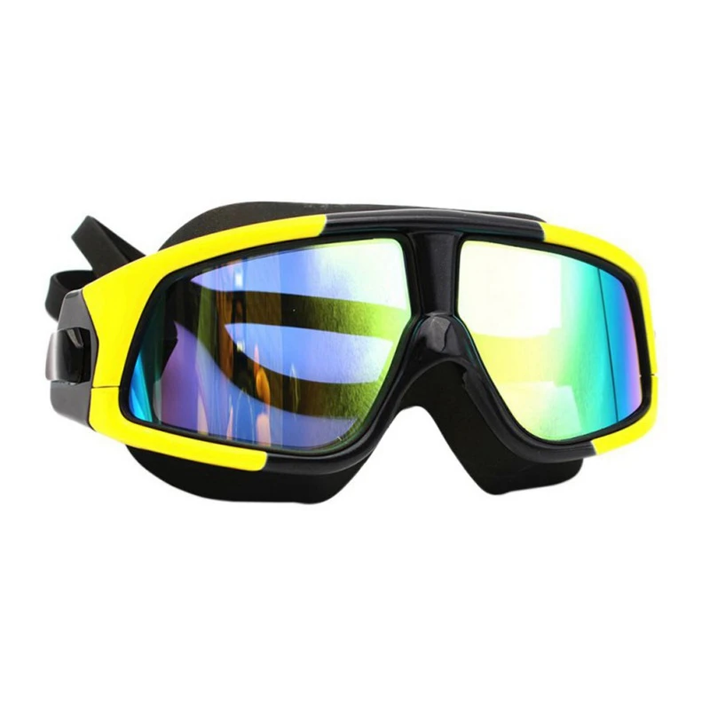 Мужские и женские очки для плавания удобные силиконовые большие рамки маска для плавания водонепроницаемые анти-противотуманные УФ-защитные очки для плавания - Цвет: YB