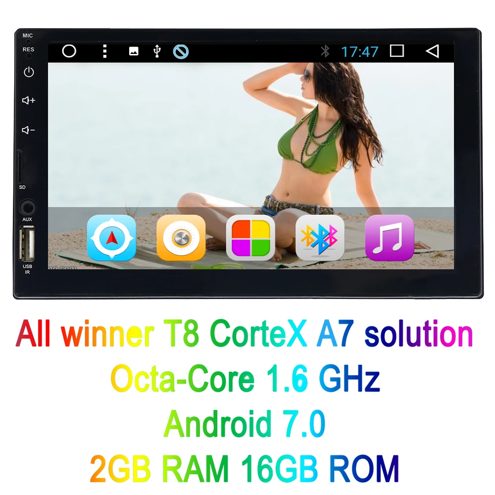 Cheap Panlelo 2 Din Car Radio GPS Android Car Multimedia 7" Touch Screen 1024*600 Video Player Octa-Core 1.6 GHz 2G16G Bluetooth 1