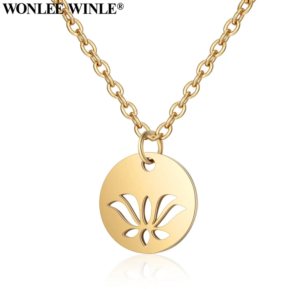 Wonlee Winle Золотые круглые подвески OM Lotus Подвески для женщин DIY полностью
