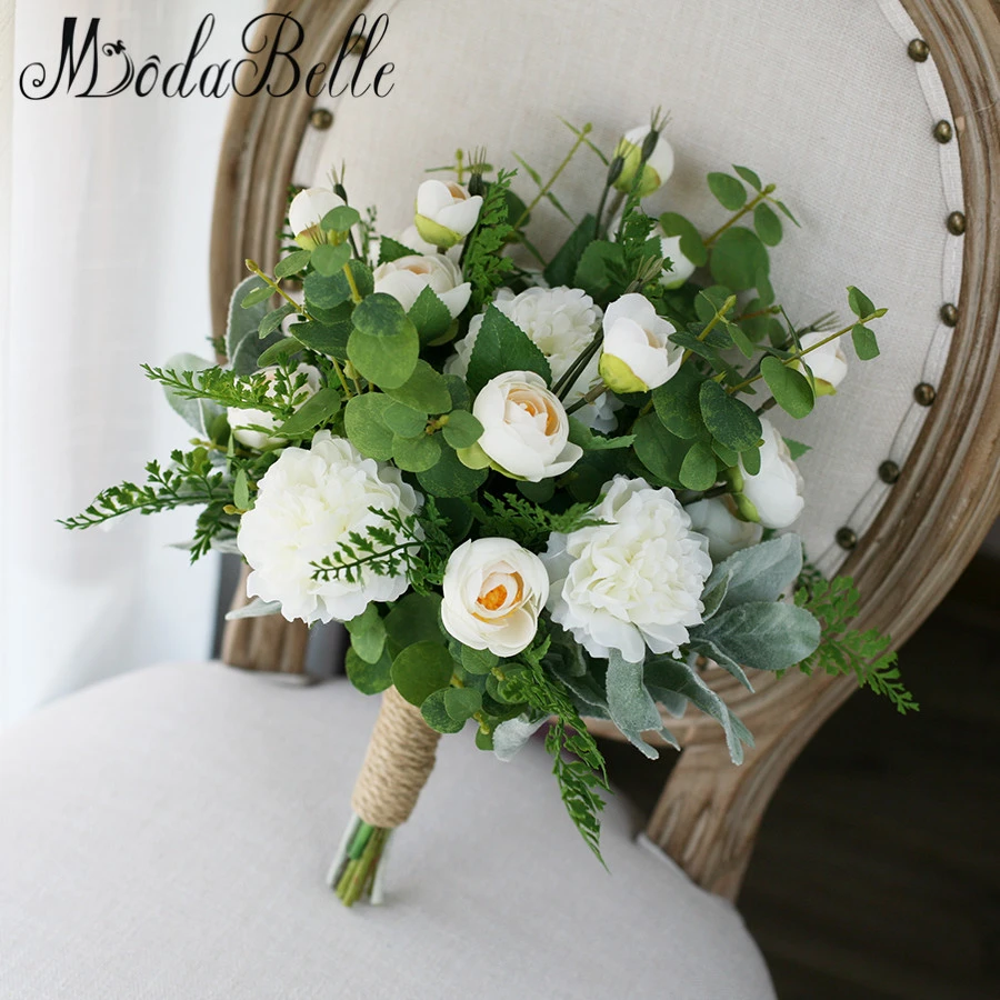 Modabelle Nouveau Blanc Et Vert Artificielle Bouquets De Mariage Ramos De  Mariée Bouquet De Mariée Bouquet Mariage Demoiselles D'honneur Bouquet |  AliExpress