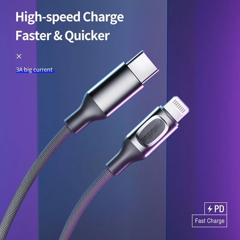 Кабель ROCK MFI Type c Lightning для iPhone X Xr Xs Max iPad iPod USB C 8 Pin PD кабель быстрой зарядки данных