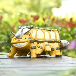 Большой 21 см Мой сосед Тоторо кошка автобус Смола фигурку Хаяо Миядзаки Мой сосед Тоторо Игрушечные лошадки Коллекция Модель игрушки для