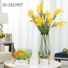 Креативная ваза украшения большой гостиной Цветочная композиция стекла, металла прозрачный роскошные современные простой Nordic домашние декорации