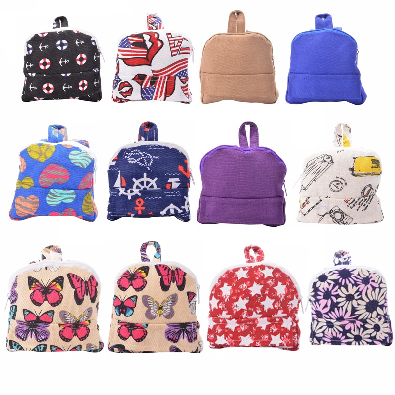 12 fashionable Canvas Backpack fit 18 inch / 43 cm Baby Born zapf, Children best Birthday Gift