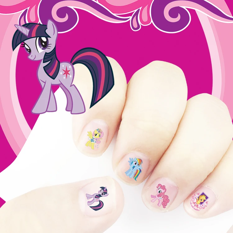 My little pony Новые водонепроницаемые наклейки для девочек наклейки для ногтей пони принцесса ПВХ мультфильм наклейки для ногтей детские наклейки раннее образование