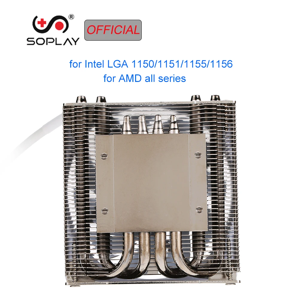 

SOPLAY CPU Cooler 4 Heatpipes 4pin 92mm PWM Fan PC Computer for AMD All Series Intel LGA 115X CPU Cooling Radiator Fan