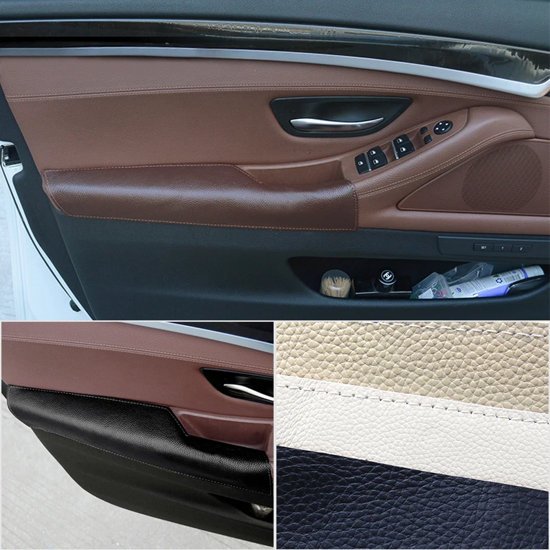 

Car Interior Left Driving Side Cow Leather Door Armrest Handle Bowl Pull Protection Cover for BMW 5 Series F10 F18 2011 - 2017