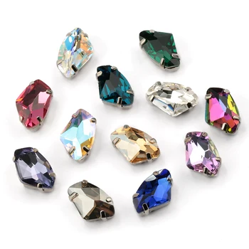 

New Popular 9*14mm Galactic Claw Sew On Rhinestones Crystal Glass Sew on Stone Sewing Rhinestone For diy accessories