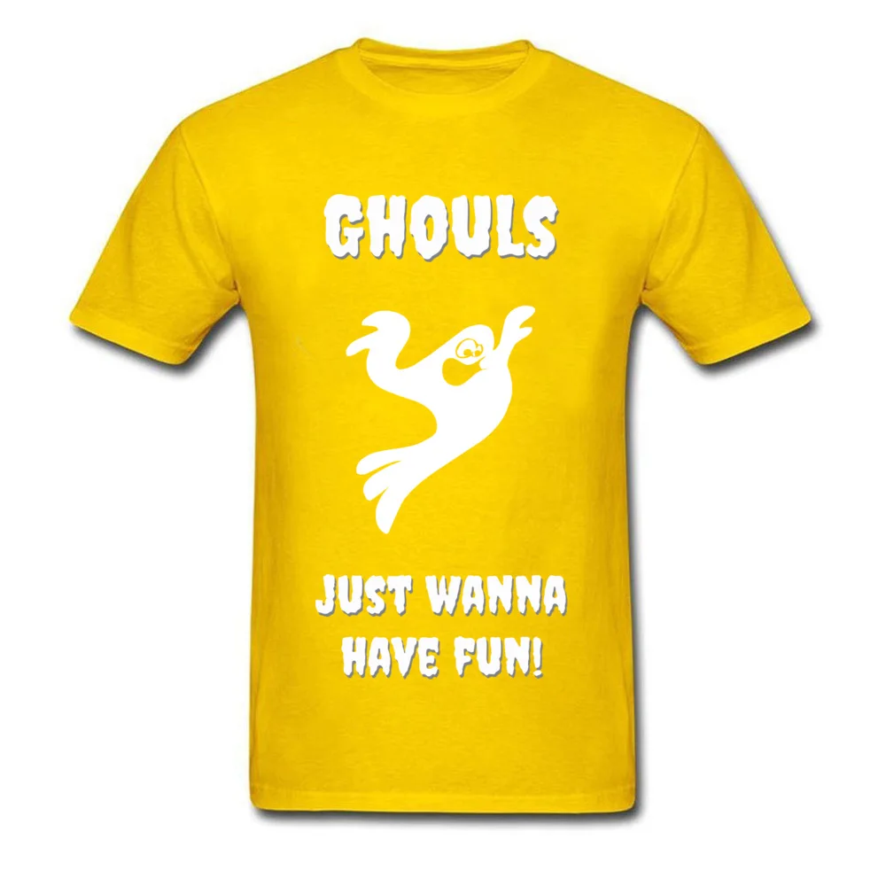 Tops Tees Tops T Shirt Ghouls Just Wanna Have Fun Summer Fall Short Sleeve 100% Cotton Round Collar Mens Tshirts Design Discount Ghouls Just Wanna Have Fun yellow