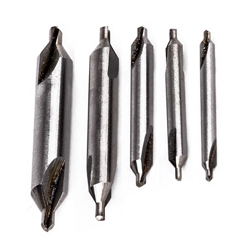 5pcs 60 Degree HSS Center Spotting Drill Bits Combined Countersink Bits