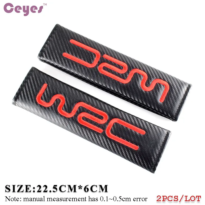 Car Seat Belt Accessory Ceyes Auto Seat Belt Cover Car Styling Car Pads Fit For WRC Mitsubishi Ford Abarth 500 Stilo Ducato Honda Kia Carbon Car-Styling