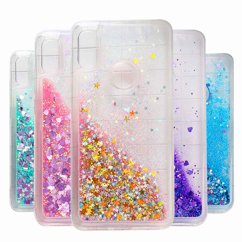 

Silicone Soft TPU Phone Case For Xiaomi Redmi Note 7 Case For Xiaomi Mi 9 se Mi Max 3 Glitter Liquid Dynamic Sand Back Cover