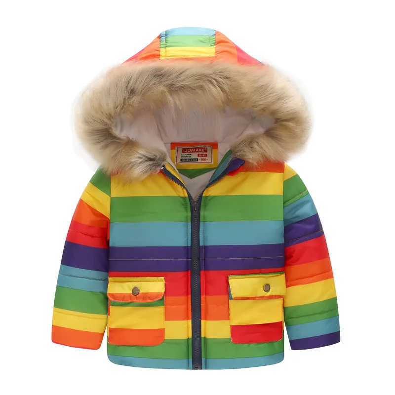 Boys Winter Coats Windbreaker Kids Jackets Baby Boys Clothes Fur Hooded Thick Warm Boy Jacket with